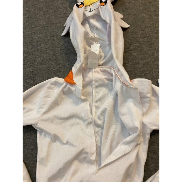 Pokemon Scorbunny Costume Kids Size 4-5 White Fleece Costume Hooded One-piece - Picture 3 of 9